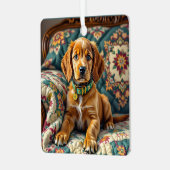 アイリッシュセッターパピードッグパーソナライズされたクリスマス メタルオーナメント (正面左)