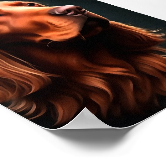 アイリッシュセッターファインアートペットポートレート ポスター (角)