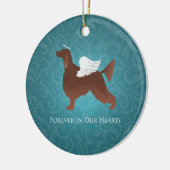 アイリッシュセッターペットメモリアルエンジェルドグデザイン セラミックオーナメント (左)