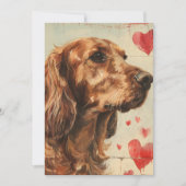 アイリッシュセッターヴィンテージバレンタインデー シーズンカード (正面)