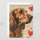 アイリッシュセッターヴィンテージバレンタインデー シーズンカード (正面/裏面)