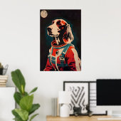 アイリッシュセッター宇宙飛行士ポスター、アイリッシュセッターレトロ ポスター (ホームオフィス)