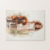 アイリッシュセッター小さな女の子 ジグソーパズル (横)