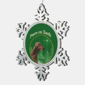 アイリッシュセッター平和 スノーフレークピューターオーナメント (右)