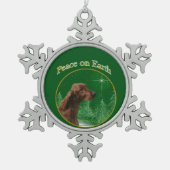 アイリッシュセッター平和 スノーフレークピューターオーナメント (正面)