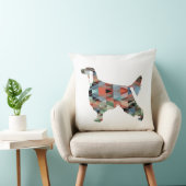 アイリッシュセッター幾何学模様ブラックシルエット クッション (椅子)