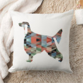 アイリッシュセッター幾何学模様ブラックシルエット クッション (ブランケット)