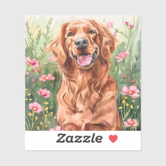 アイリッシュセッター水の色シール シール (シート)