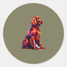 アイリッシュセッター犬 ラウンドシール