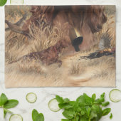 アイリッシュセッター狩りフェアシャンアート キッチンタオル (折り畳み)