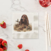 アイリッシュセッター狩りフェアシャンアート 縁ありカクテルナプキン (インサイチュ)