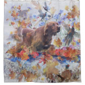 アイリッシュセッター狩り シャワーカーテン (正面)