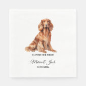 アイリッシュセッター結婚ドッグのナプキンと写真 スタンダードランチョンナプキン (正面)