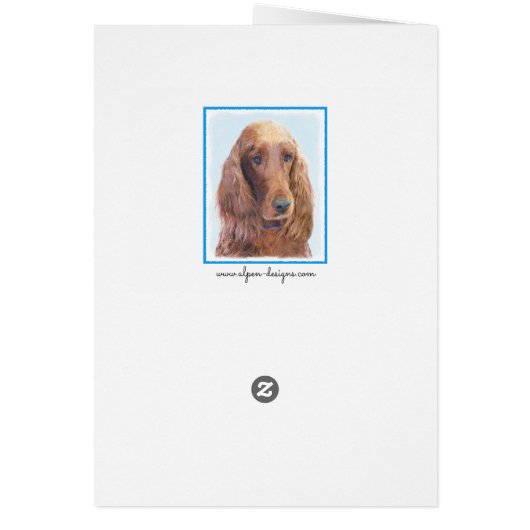 アイリッシュセッター絵画ズ – かわいいオリジナルドッグアート (裏面)