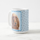 アイリッシュセッター絵画ズ – かわいいオリジナルドッグアート コーヒーマグカップ (正面左)