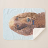 アイリッシュセッター絵画ズ – かわいいオリジナルドッグアート シェルパブランケット (正面(横))