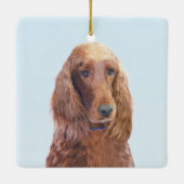 アイリッシュセッター絵画ズ – かわいいオリジナルドッグアート セラミックオーナメント (裏面)