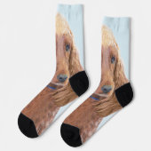 アイリッシュセッター絵画ズ – かわいいオリジナルドッグアート ソックス (左)