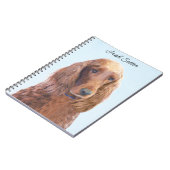 アイリッシュセッター絵画ズ – かわいいオリジナルドッグアート ノートブック (左側)