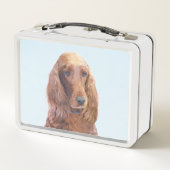 アイリッシュセッター絵画ズ – かわいいオリジナルドッグアート メタルランチボックス (裏面)