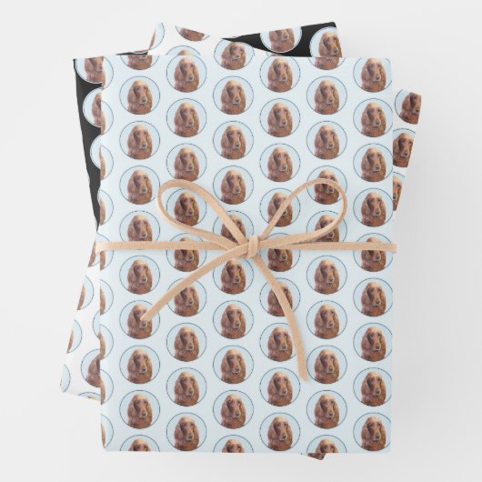 アイリッシュセッター絵画ズ – かわいいオリジナルドッグアート ラッピングペーパーシート (インサイチュ)