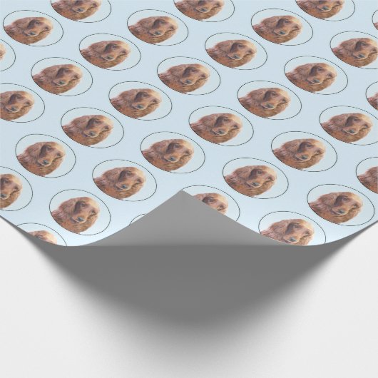 アイリッシュセッター絵画ズ – かわいいオリジナルドッグアート ラッピングペーパー (角)