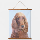 アイリッシュセッター絵画ズ – かわいいオリジナルドッグアート 吊り下げ型タペストリー (正面)