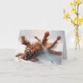 アイリッシュセッター誕生日おもしろい カード (黄色い花)