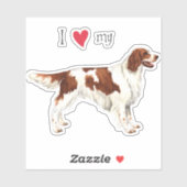 アイリッシュセッター赤と白ビニールのステッカーが大好き シール (シート)