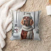 アイリッシュセッター雪だるま クッション (ブランケット)