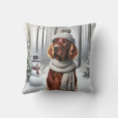 アイリッシュセッター雪だるま クッション (裏面)