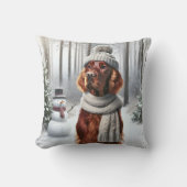 アイリッシュセッター雪だるま クッション (正面)