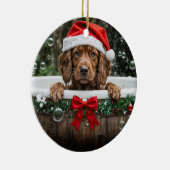 アイリッシュセッター かわいい クリスマス ホリデー バブルバス セラミックオーナメント (右)