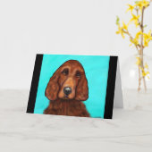 アイリッシュセッター カード (黄色い花)