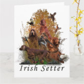 アイリッシュセッター カード (黄色い花)