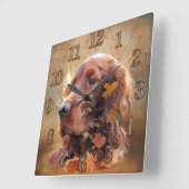 アイリッシュセッター スクエア壁時計 (傾斜)