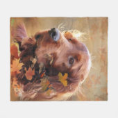 アイリッシュセッター フリースブランケット (正面(横))