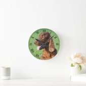 アイリッシュセッター ラウンド壁時計 (ホーム)
