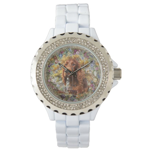アイリッシュセッター – 究極の高地の鳥の犬 腕時計 (正面)