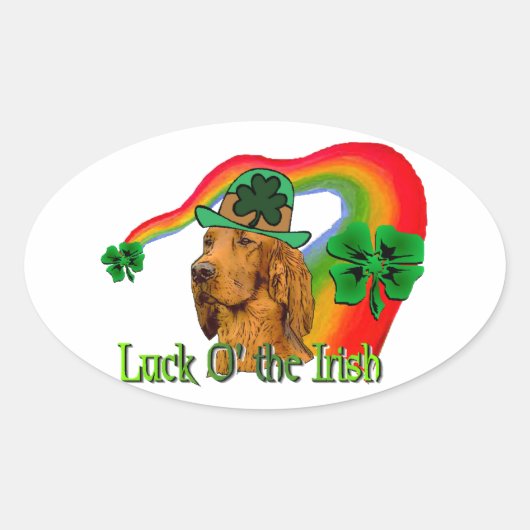 アイリッシュセッターSt patricks 楕円形シール (正面)