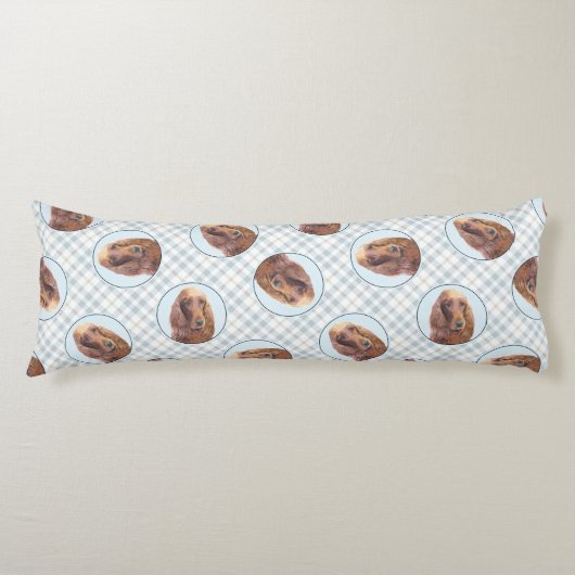 アイリッシュセ絵を描ッター赤かわいいオリジナルドッグアート ボディピロー (正面)