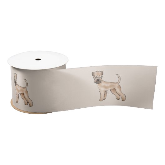 アイリッシュソフトコートされたテリアかわいい漫画の犬 サテンリボン (リール)