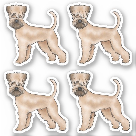 アイリッシュソフトコートされたテリアかわいい漫画の犬 シール (正面)