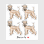 アイリッシュソフトコートされたテリアかわいい漫画の犬 シール (シート)