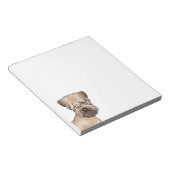 アイリッシュソフトコートされたテリアの漫画の犬の頭 ノートパッド (アングル)