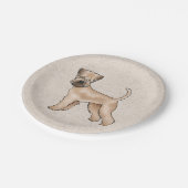 アイリッシュソフトコートウィートテリアキュートドッグベージュ ペーパープレート (アングル)