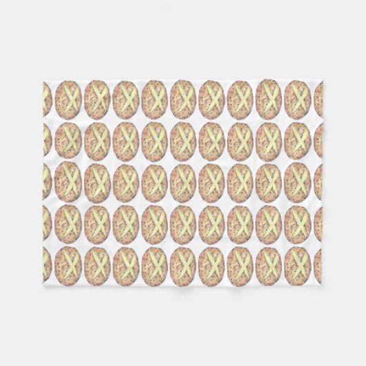 アイリッシュソーダブレッドローフセントパトリックの日ベーキング フリースブランケット (正面(横))