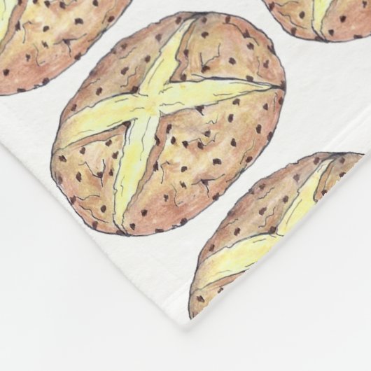 アイリッシュソーダブレッドローフセントパトリックの日ベーキング フリースブランケット (角)