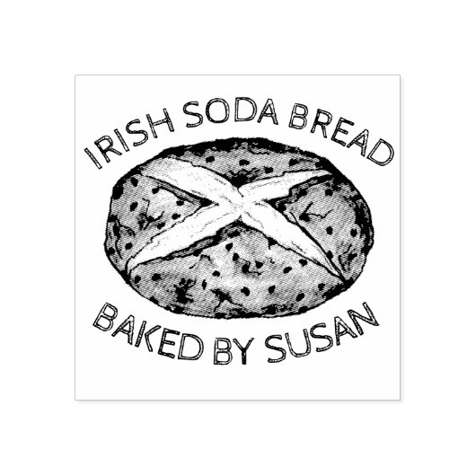 アイリッシュソーダブレッドローフ焼いたバイパーソナライズされたベーキング ラバースタンプ (インプリント)