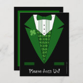 アイリッシュタキシドセントパトリックの日のパーティの招待状 招待状 (正面/裏面)